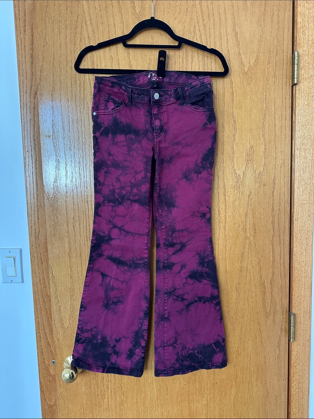 art class Girls Tie-Dye Purple and Black Flared Jeans